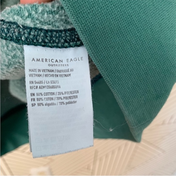 American Eagle Outfitters Crewneck cotton blend pullover green teal plush S - Picture 5 of 10